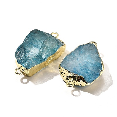 Raw Rough Natural Dyed Quartz Crystal Links Connector Charms G-K189-04LG-05-1