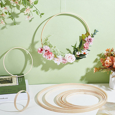 9Pcs 9 Styles Bamboo Embroidery Hoop Kit FIND-WH0126-848-1