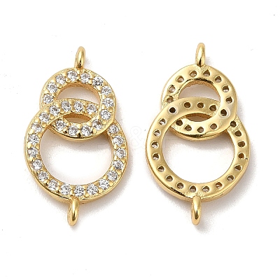 925 Sterling Silver Micro Pave Clear Cubic Zirconia Connector Charms STER-I010-03G-1