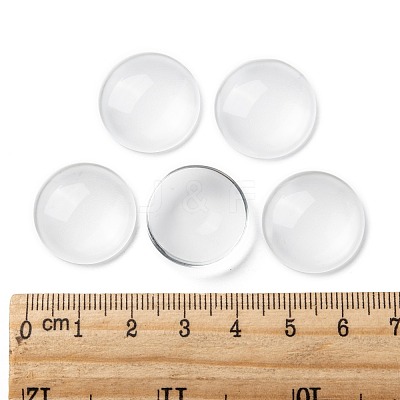 Transparent Glass Cabochons GGLA-R026-20mm-1