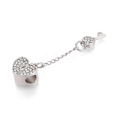 Alloy Rhinestone European Dangle Charms MPDL-Q208-113-1