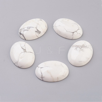Natural Howlite Flat Back Cabochons G-G741-30x40mm-19-1