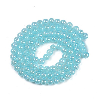 Baking Paint Electroplate Glass Beads Strands GLAA-G120-01J-1