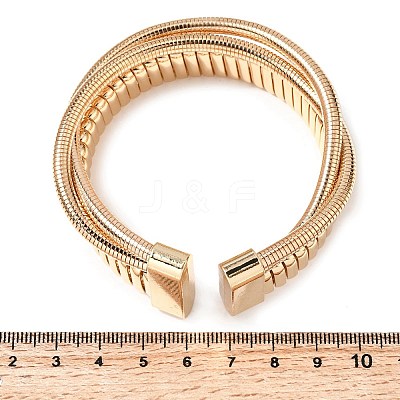 Iron Multi-strand Snake Chain Cuff Bangles for Women BJEW-P390-01B-G-1