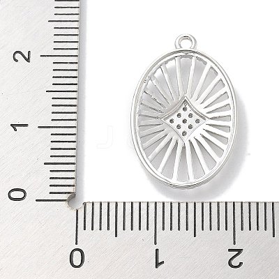 Rack Plating Brass Micro Pave Cubic Zirconia Pendants KK-L224-043P-1