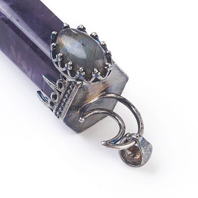 Natural Amethyst Big Pendants G-F639-05C-1