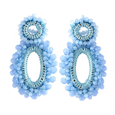 Rhinestone Braided Ear Studs for Women FIND-PW0024-19G-1