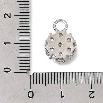 Brass Micro Pave Clear Cubic Zirconia Charms KK-K427-13B-P-1