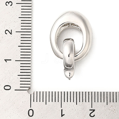 Oval Rack Plating Brass Fold Over Clasps KK-A225-03B-P-1