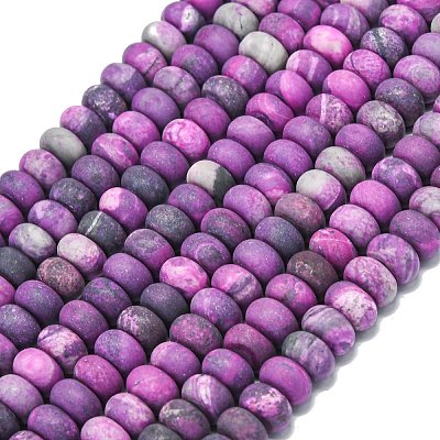 Dyed Natural Map Stone Beads Strands G-P575-A21-8x5mm-02-1