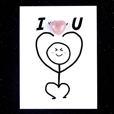 Natural Rose Quartz Heart Display Decorations PW-WG5A099-14-1