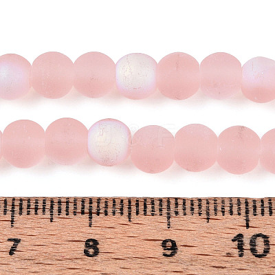 Frosted Transparent Glass Beads Strands GLAA-T032-T6mm-MBB10-1