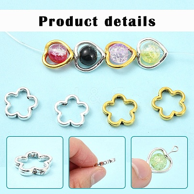 80Pcs Tibetan Style Alloy Bead Frame TIBE-YW0001-78-1