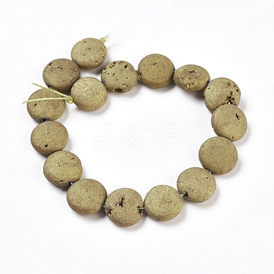 Electroplated Natural Quartz Crystal Beads Strands G-E499-01A-1