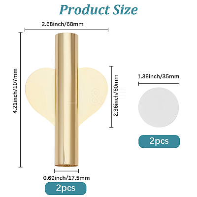 2Pcs Heart Wall Mounted Flower Tube FIND-GF0008-61G-1