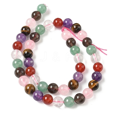 Natural Mixed Gemstone Beads Strands G-P574-A02-8mm-1