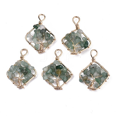 Natural Green Aventurine Pendants G-T131-96-1