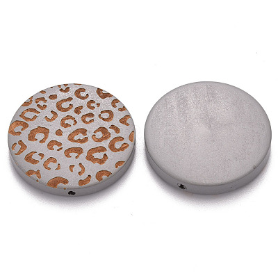 Painted Natural Wood Beads WOOD-N006-07M-1
