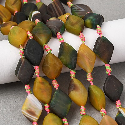 Natural Banded Agate Beads Strands G-B177-C03-01-1