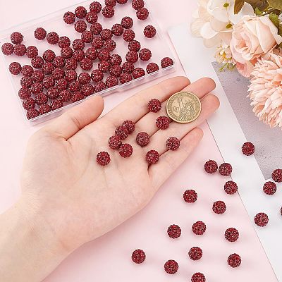 100Pcs Pave Disco Ball Beads FIND-PH0022-11B-1
