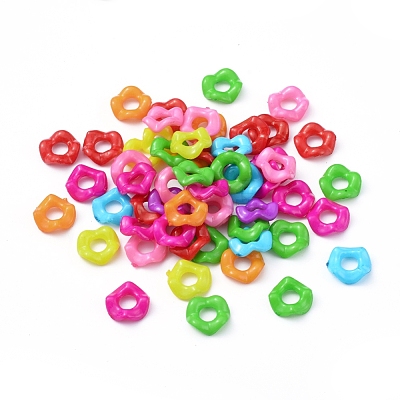 Opaque Acrylic Large Hole Beads SACR-Q099-M61B-1
