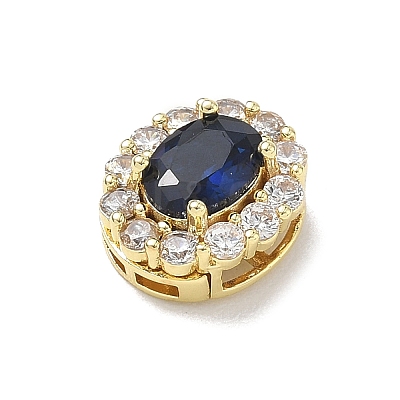 Brass Micro Pave Cubic Zirconia Pendants KK-A300-07G-02-1