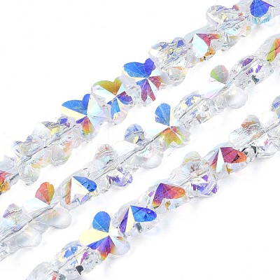 Electroplate Transparent Glass Beads Strands EGLA-N002-20A-B01-1