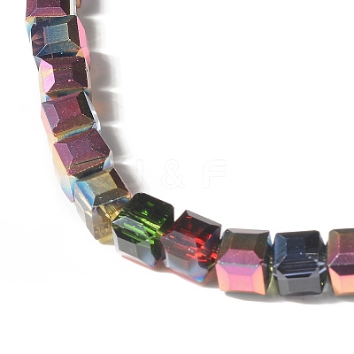 Transparent Electroplated Glass Beads Strands GLAA-G097-03-1