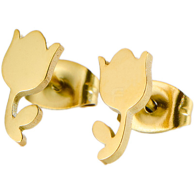 304 Stainless Steel Stud Earrings for Women WG63727-01-1