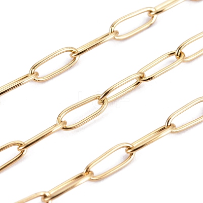 3.28 Feet Ion Plating(IP) 304 Stainless Steel Paperclip Chains X-CHS-F010-01B-G-01-1