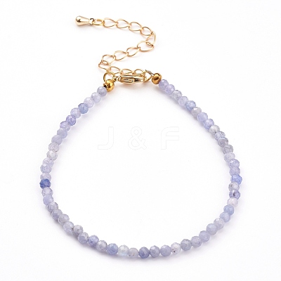 Faceted Natural Gemstone Beaded Bracelets for Women BJEW-JB05928-1