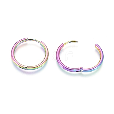 Ion Plating(IP) 304 Stainless Steel Huggie Hoop Earrings EJEW-F111A-20mm-Y-1