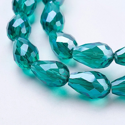 Electroplate Glass Beads Strands EGLA-R008-15x10mm-M-1