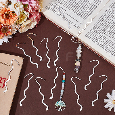 30Pcs Zinc Alloy Wavy Bookmarks FIND-UN0010-29-1