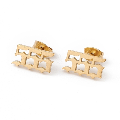 Number Earrings LS-EJEW-F286-01E-G-1