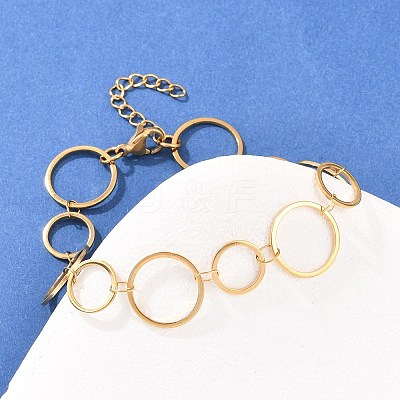 304 Stainless Steel Link Chain Bracelets for Women BJEW-P373-03B-G-1