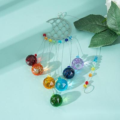 Crystals Chandelier Suncatchers Prisms Chakra Hanging Pendant AJEW-Q142-02-1
