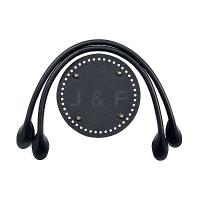 PU Leahter Knitting Crochet Round Bags Bottom and Bag Handles PW-WGDBD8B-07-1