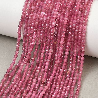 Natural Pink Tourmaline Beads Strands GG-CBA1497-A03-2mm-1