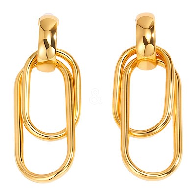 304 Stainless Steel Stud Dangle Earrings FS-WG489C3-02-1