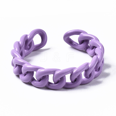 Spray Painted Brass Cuff Rings RJEW-S044-146-1