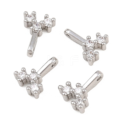 Brass Micro Pave Cubic Zirconia Charms KK-H538-19C-P-1