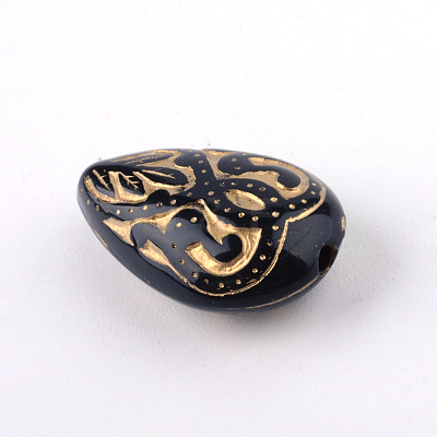 Teardrop Plating Acrylic Beads PACR-Q102-151B-1