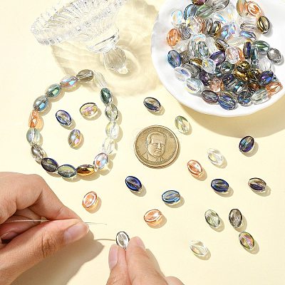 100Pcs 10 Colors Electroplate Glass Beads EGLA-CJ0001-26-1