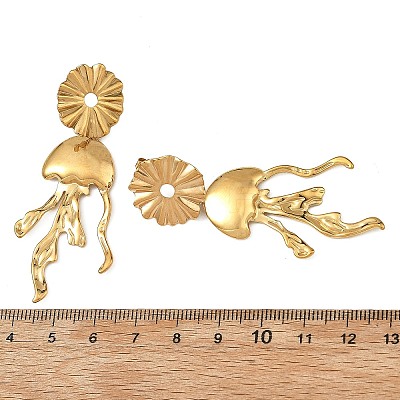 304 Stainless Steel Stud Dangle Earrings for Women EJEW-JE07475-02-1