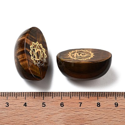 Natural Tiger Eye Oval Display Decorations G-F774-01G-1