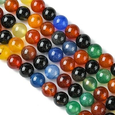 Natural Agate Beads Strands X-G-F417-05-8mm-1