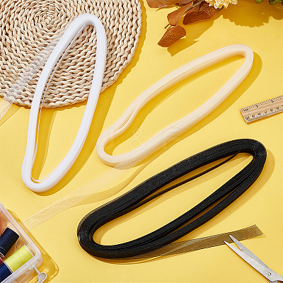 3 Bundles 3 Colors Polyester Fine Soft Horsehair Braid Boning DIY-FG0005-24-1