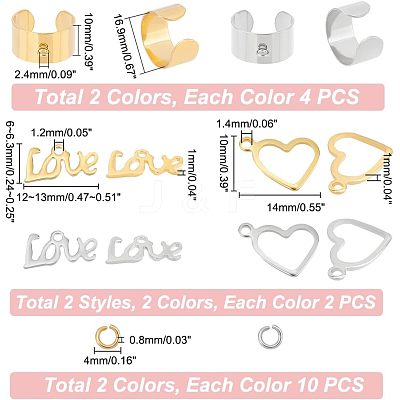 DIY Love Charm Cuff Ring Making Kit STAS-UN0039-60-1