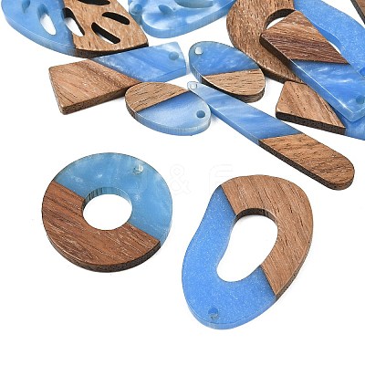 Walnut Wood & Opaque Resin Pendants WD-CBA583A-12-1